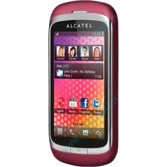 Красно-розовый телефон Alcatel One Touch 818 (Долгопрудный)