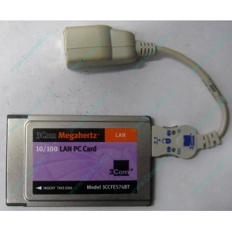 Сетевая карта для ноутбука 3COM Mehahertz 3CCFE574BT (PCMCIA) - Долгопрудный